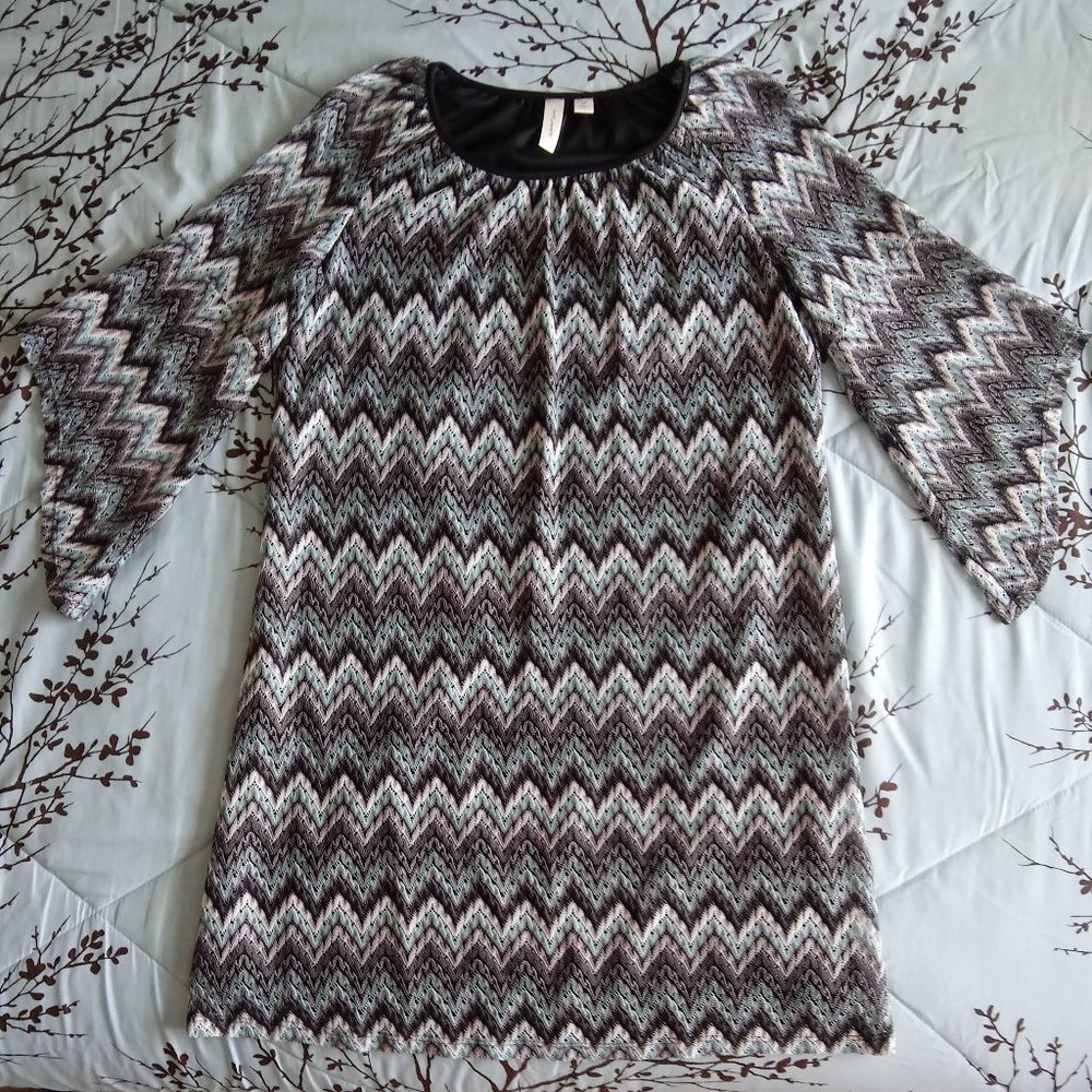 Women's Multi Color Geometric Dress Knitted
